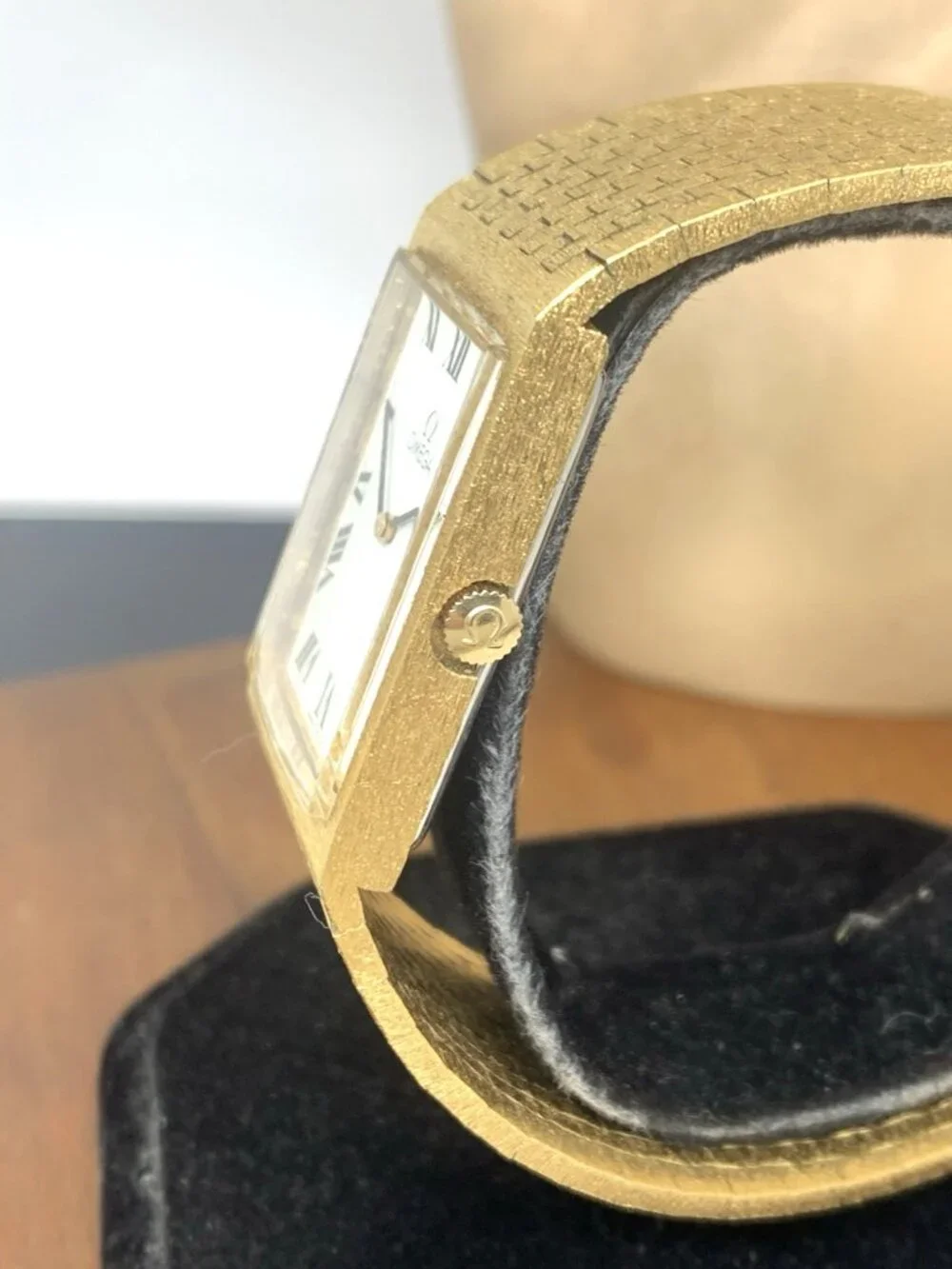Omega Men's Watch DD6367 Vintage Swiss Manual White Dial Gold Plated Tank 24mm